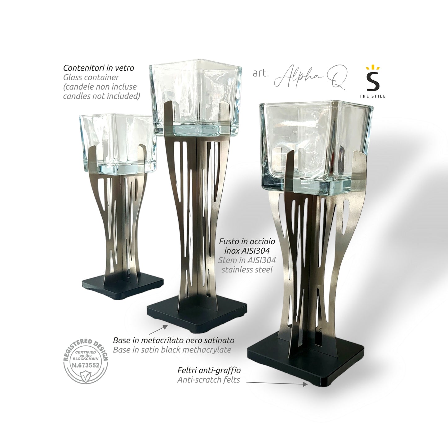 Alpha Q Domino Candle Holder