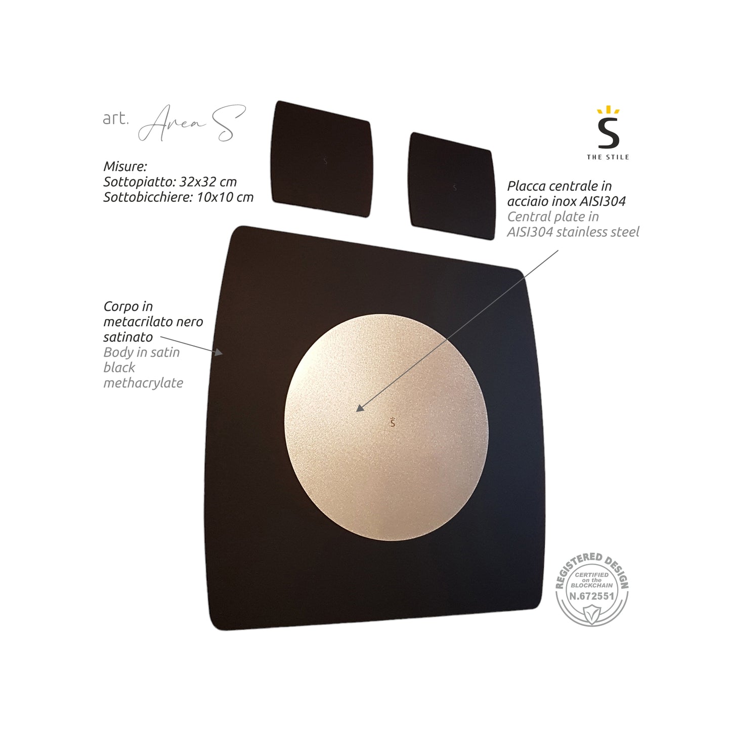 Sottopiatti Area S Domino (Set da 2)